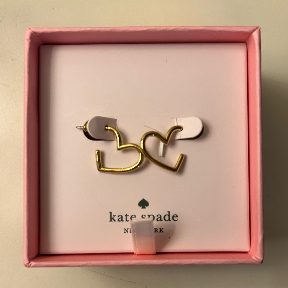 Kate Spade Gold Heart Earrings - NEW